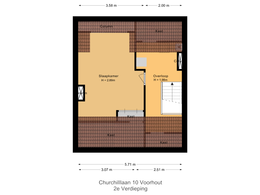 Bekijk plattegrond van 2e Verdieping van Churchilllaan 10