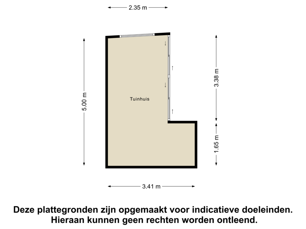 Bekijk plattegrond van Tuinhuis van Poststraat 3-A