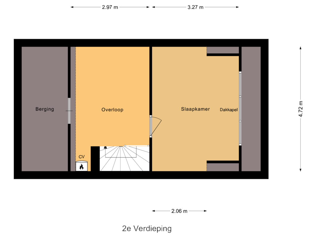 Bekijk plattegrond van 2e Verdieping van Koningin Emmalaan 78