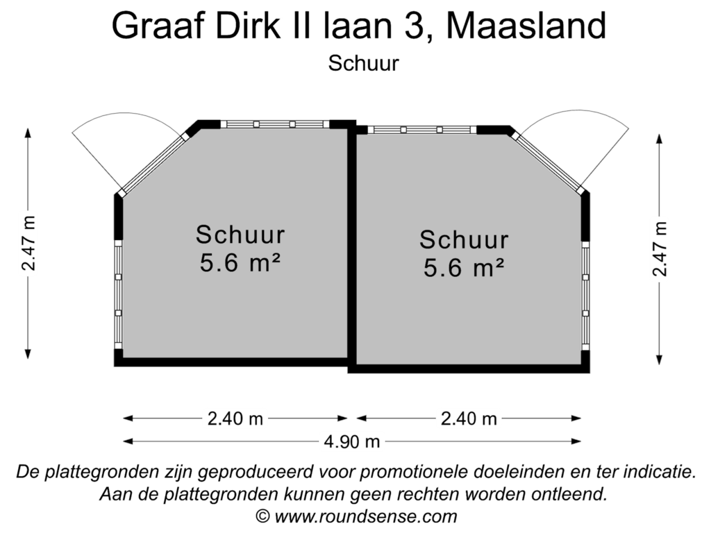 View floorplan of Schuur of Graaf Dirk II laan 3