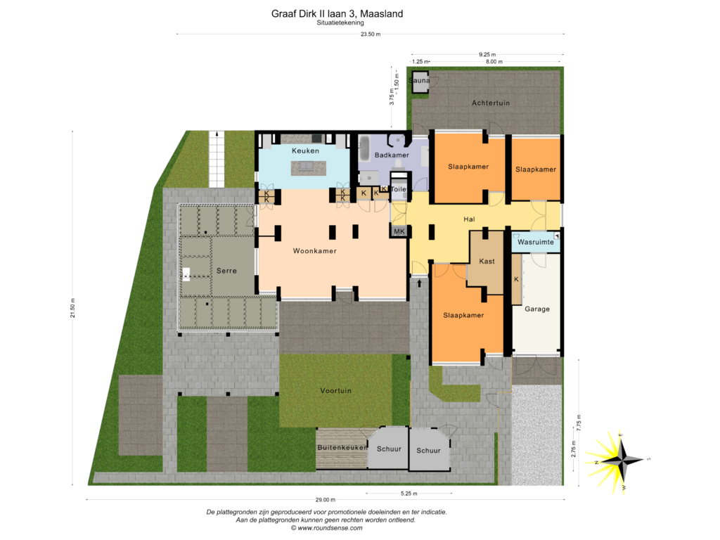 View floorplan of Situatietekening of Graaf Dirk II laan 3