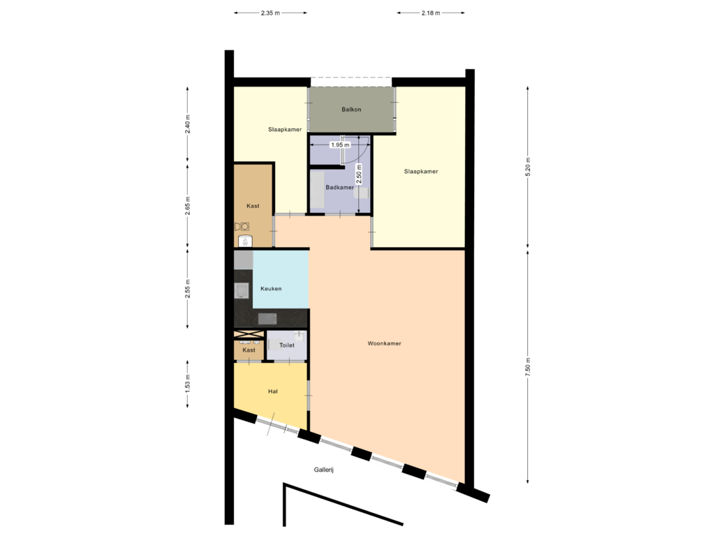 Bekijk plattegrond van Plattegrond van Prinses Julianastraat 25-B