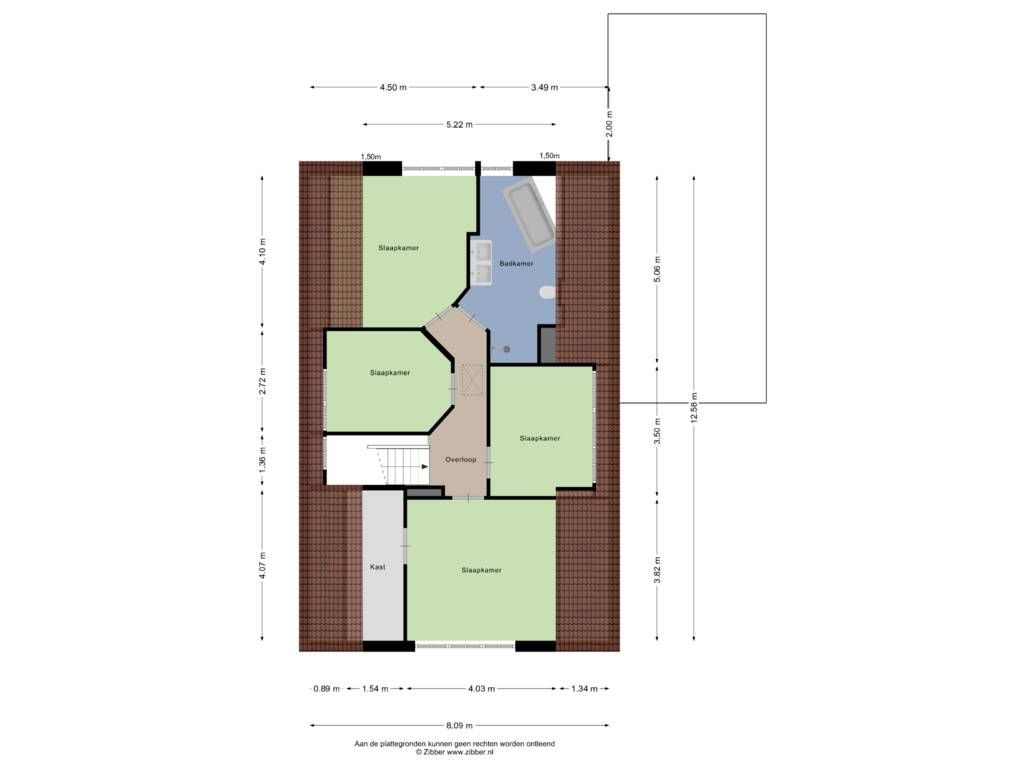 Bekijk plattegrond van Eerste Verdieping van Ooldselaan 28