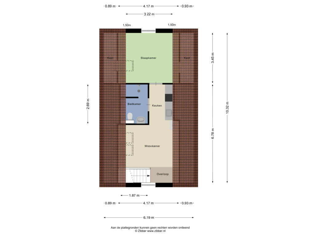 Bekijk plattegrond van Eerste Verdieping van Ooldselaan 28