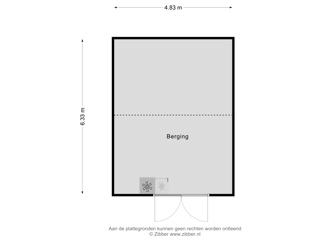 View floorplan of Berging of De Savornin Lohmanstraat 55