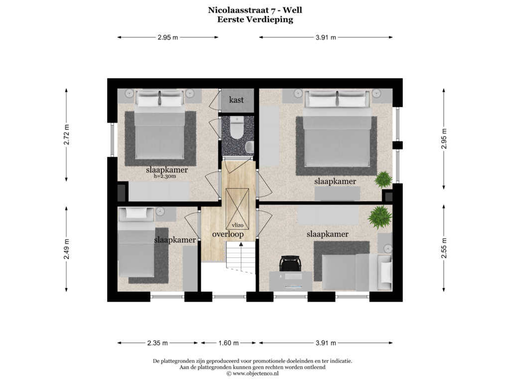 View floorplan of Eerste Verdieping of Nicolaasstraat 7