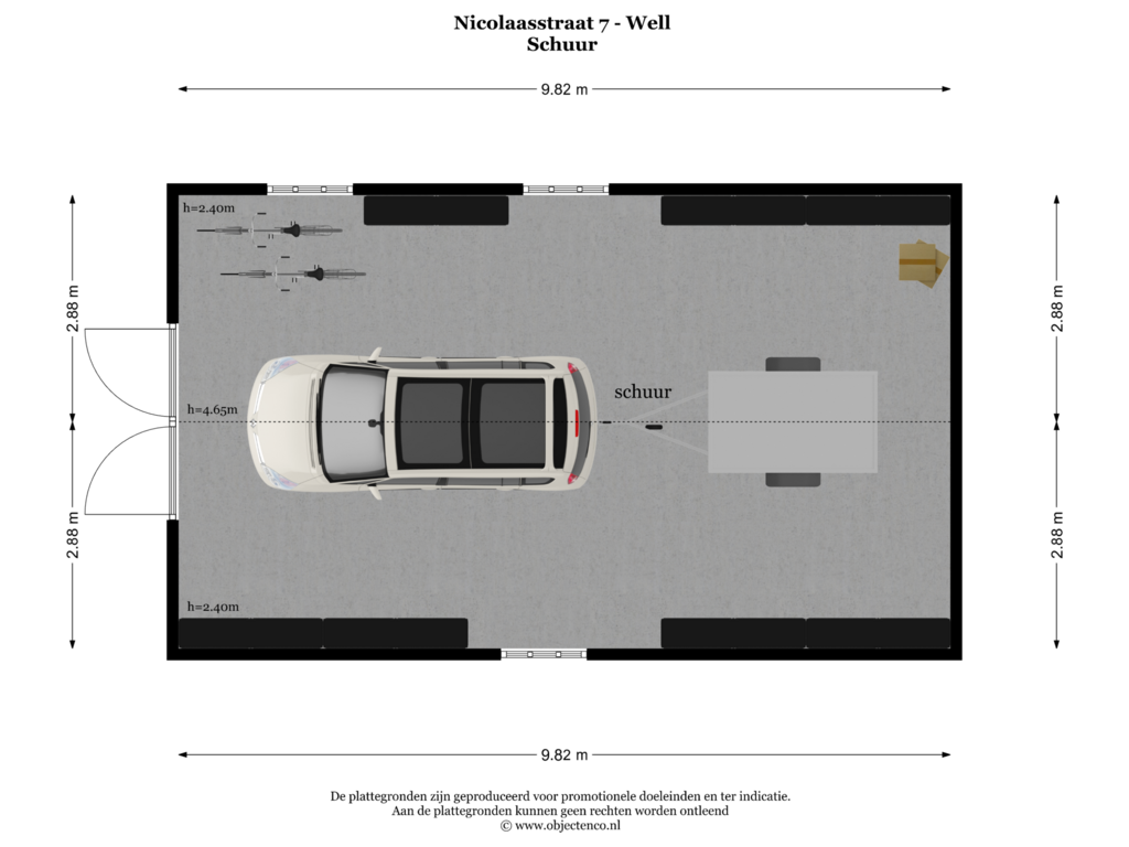 View floorplan of Schuur of Nicolaasstraat 7