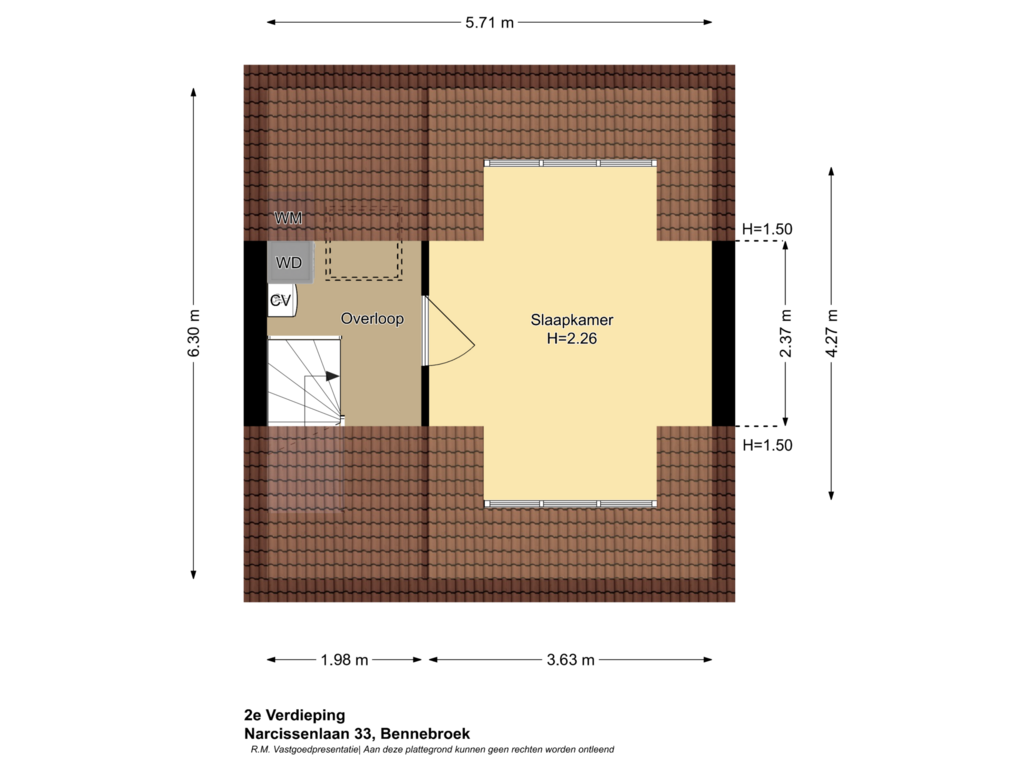 Bekijk plattegrond van 2e Verdieping van Narcissenlaan 33