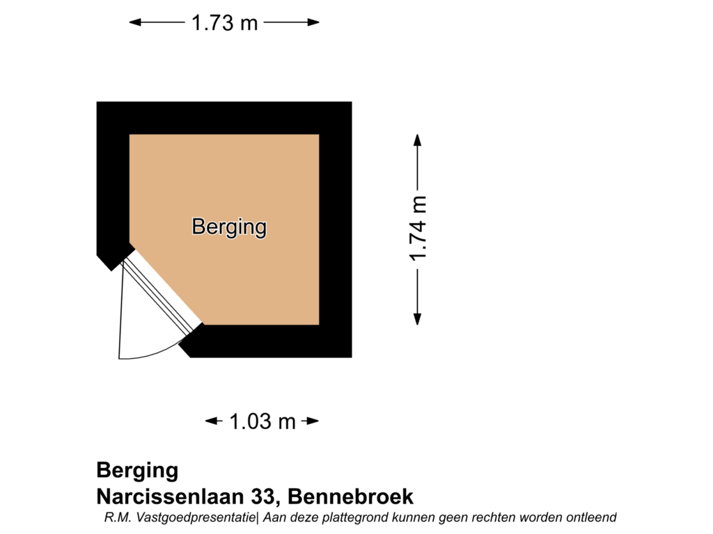 Bekijk plattegrond van Berging van Narcissenlaan 33