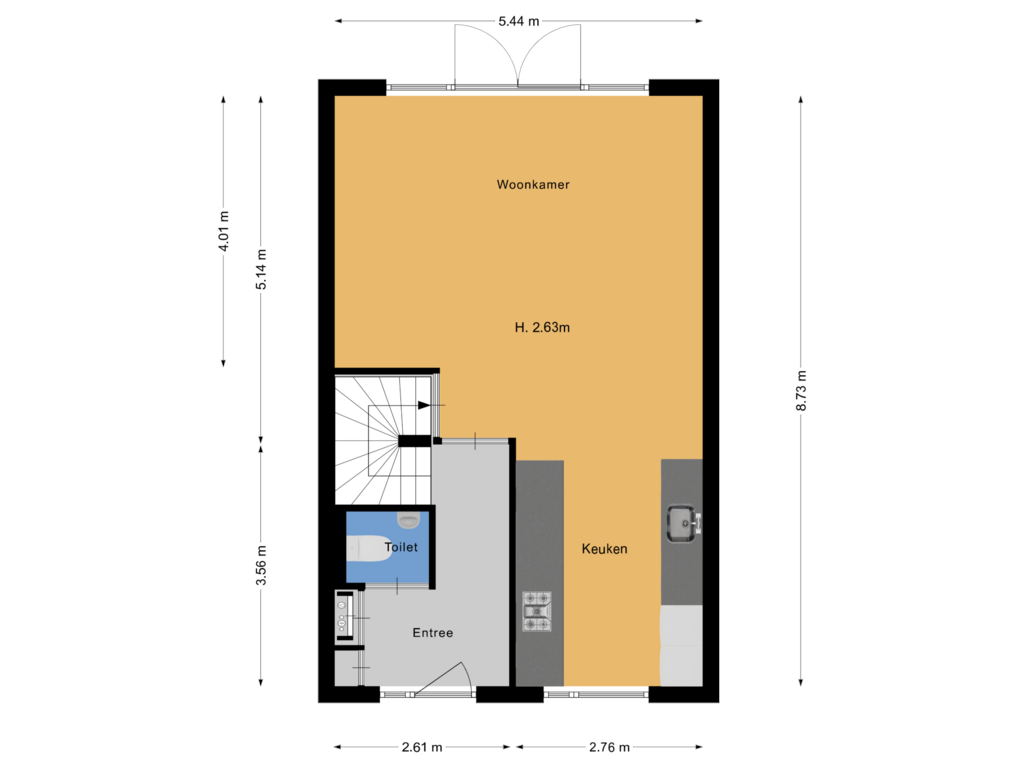 View floorplan of Begane grond of Schoonebekerstraat 29