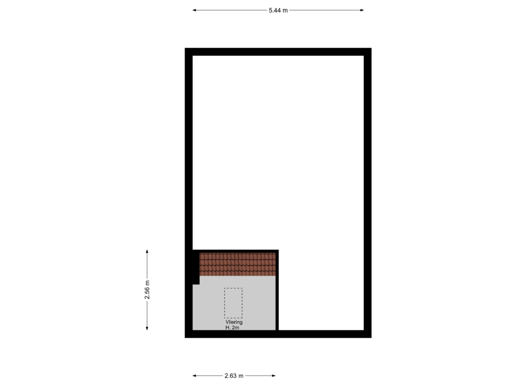 View floorplan of Vliering of Schoonebekerstraat 29