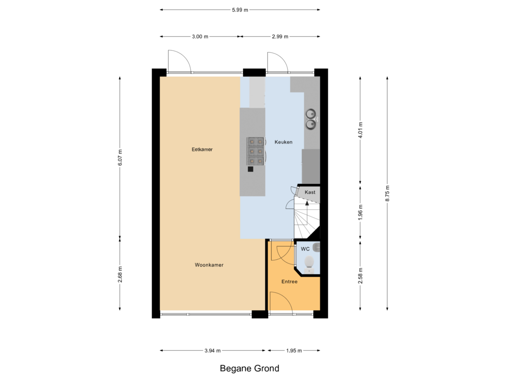 Bekijk plattegrond van Begane Grond van Gelebrem 47