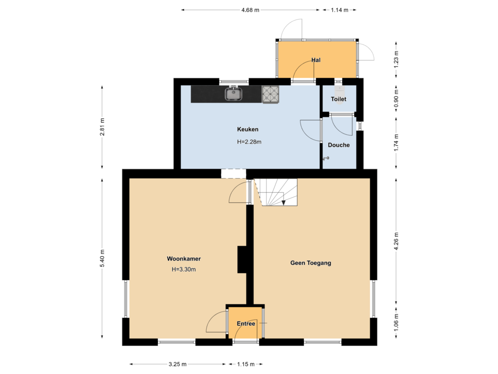 View floorplan of Begane grond of 's-Gravelandseweg 182