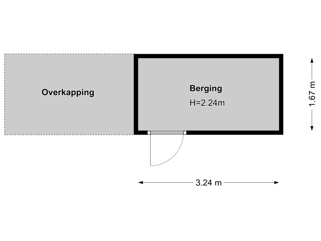 View floorplan of Berging/Overkapping of 's-Gravelandseweg 182