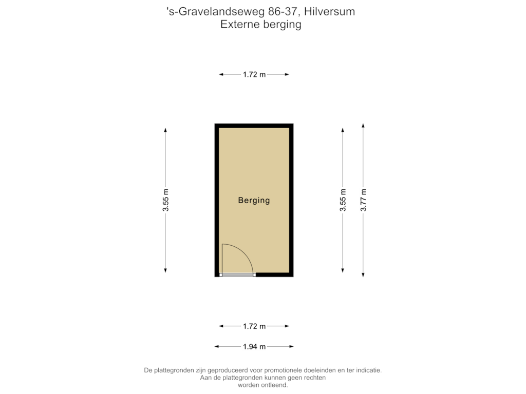 Bekijk plattegrond van Externe berging van 's-Gravelandseweg 86-37