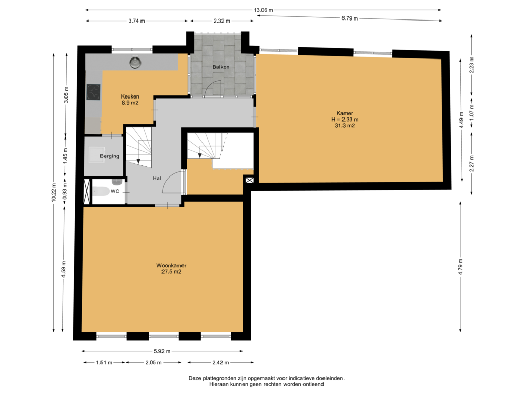 Bekijk plattegrond van 1e Verdieping van Prinsegracht 112-A