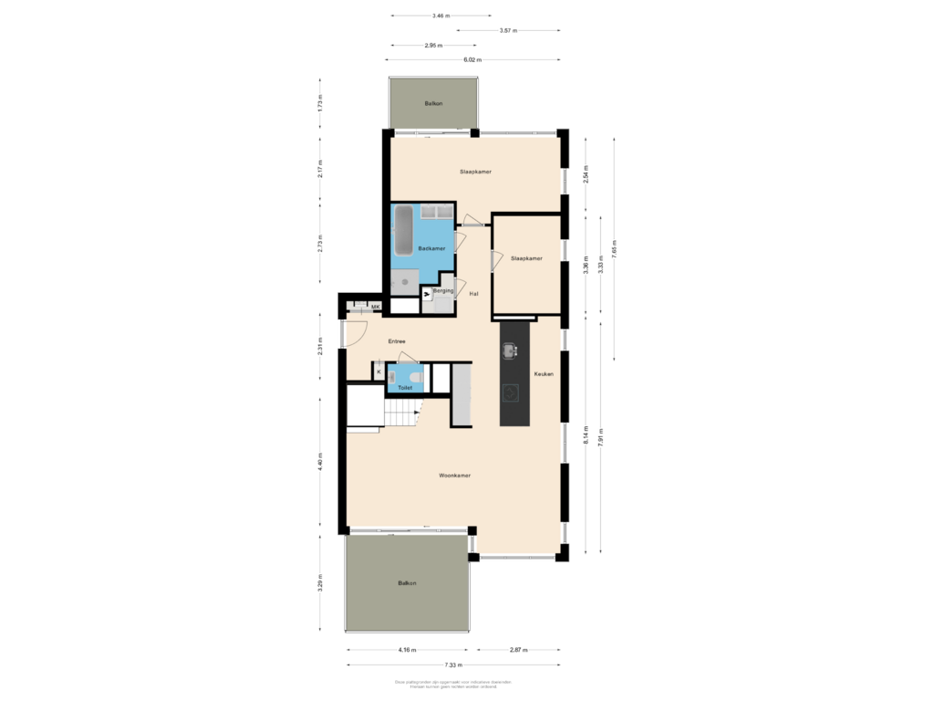 View floorplan of Veertiende verdieping of Claus Sluterweg 249