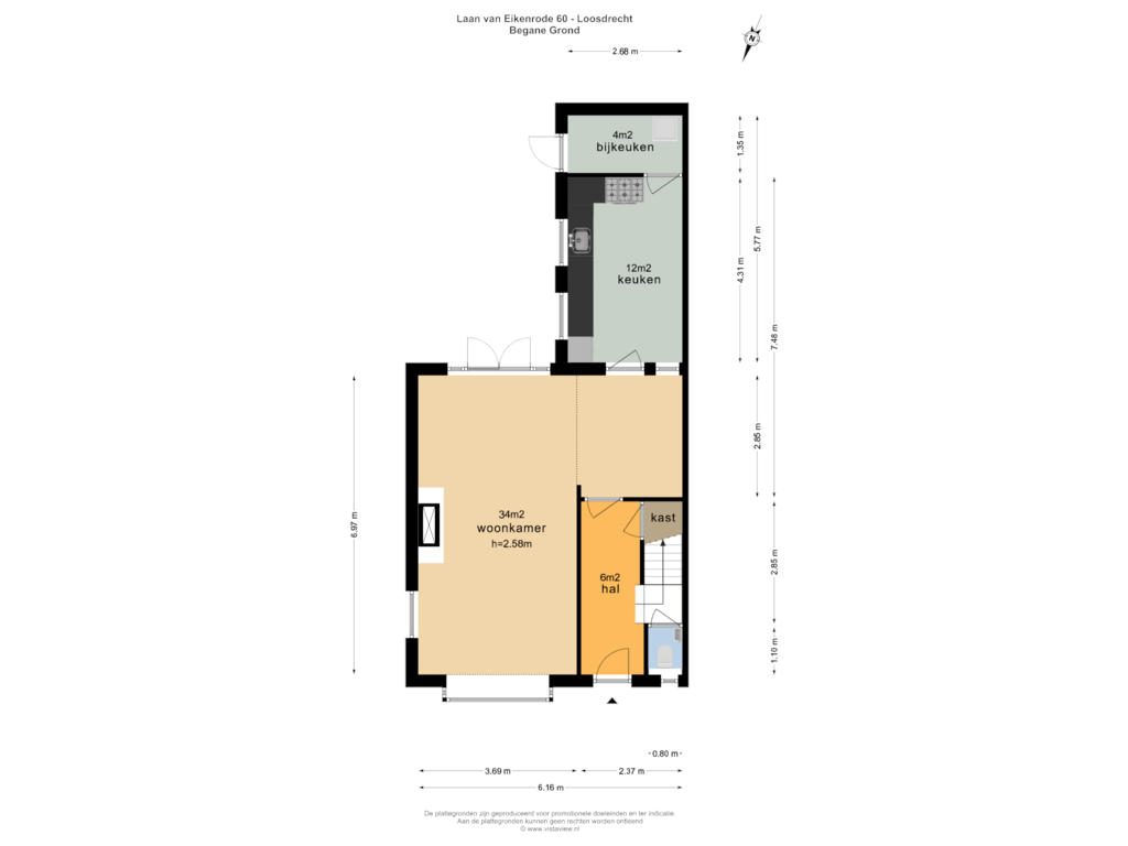 View floorplan of BEGANE GROND of Laan van Eikenrode 60