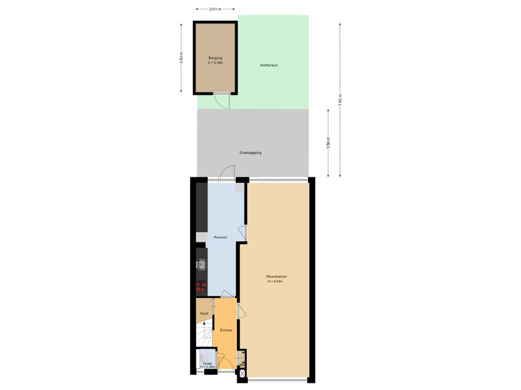 View floorplan of Situatie of Hopweg 82