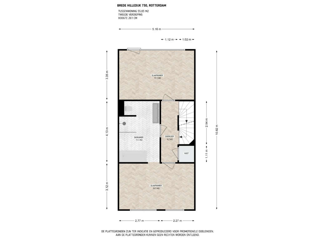 View floorplan of 2e Verdieping of Brede Hilledijk 730