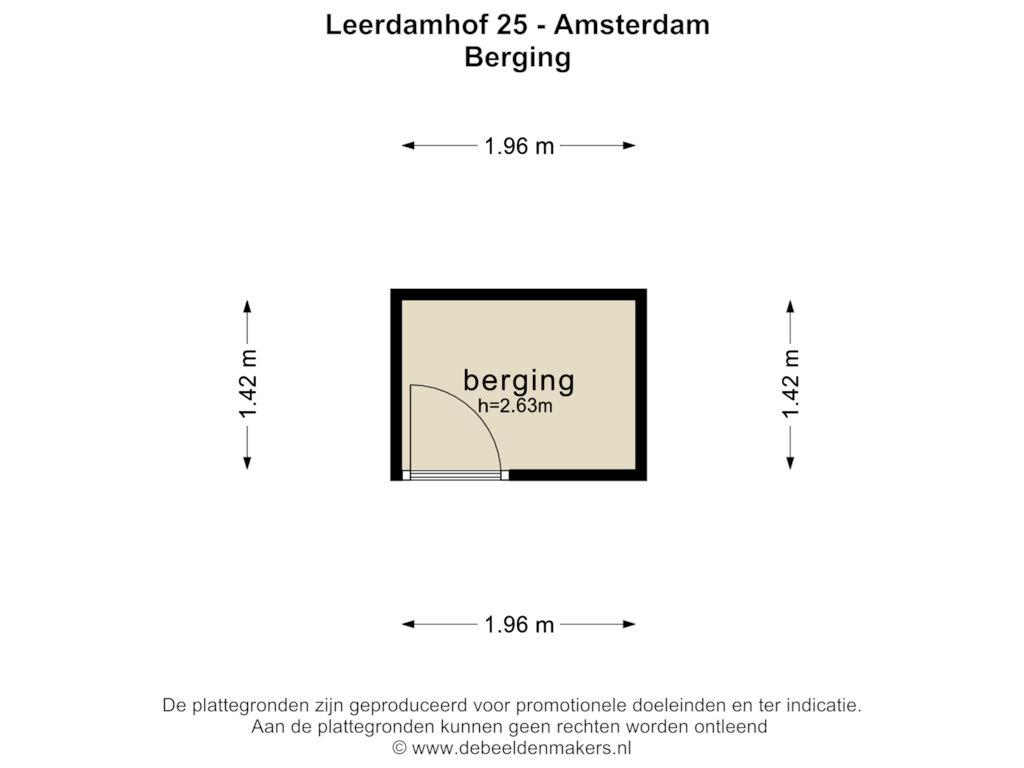 View floorplan of BERGING of Leerdamhof 25