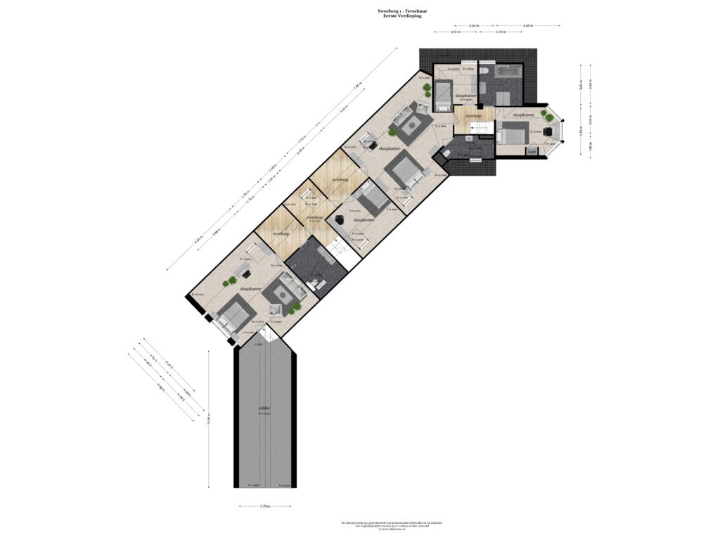 View floorplan of EERSTE VERDIEPING of Tweelweg 1