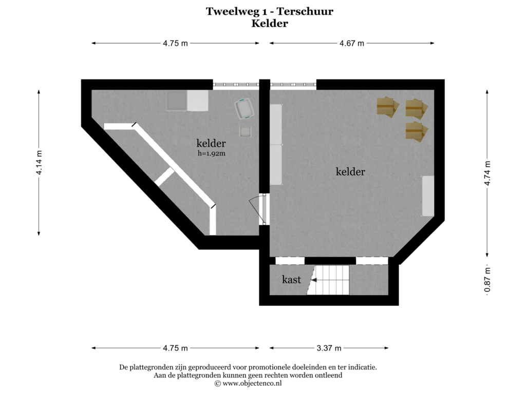 View floorplan of KELDER of Tweelweg 1