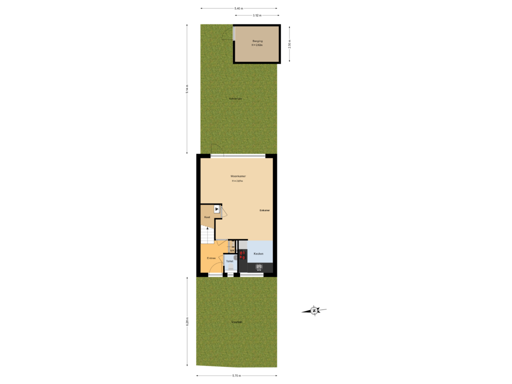 View floorplan of Situatie of Hubertuslaan 50