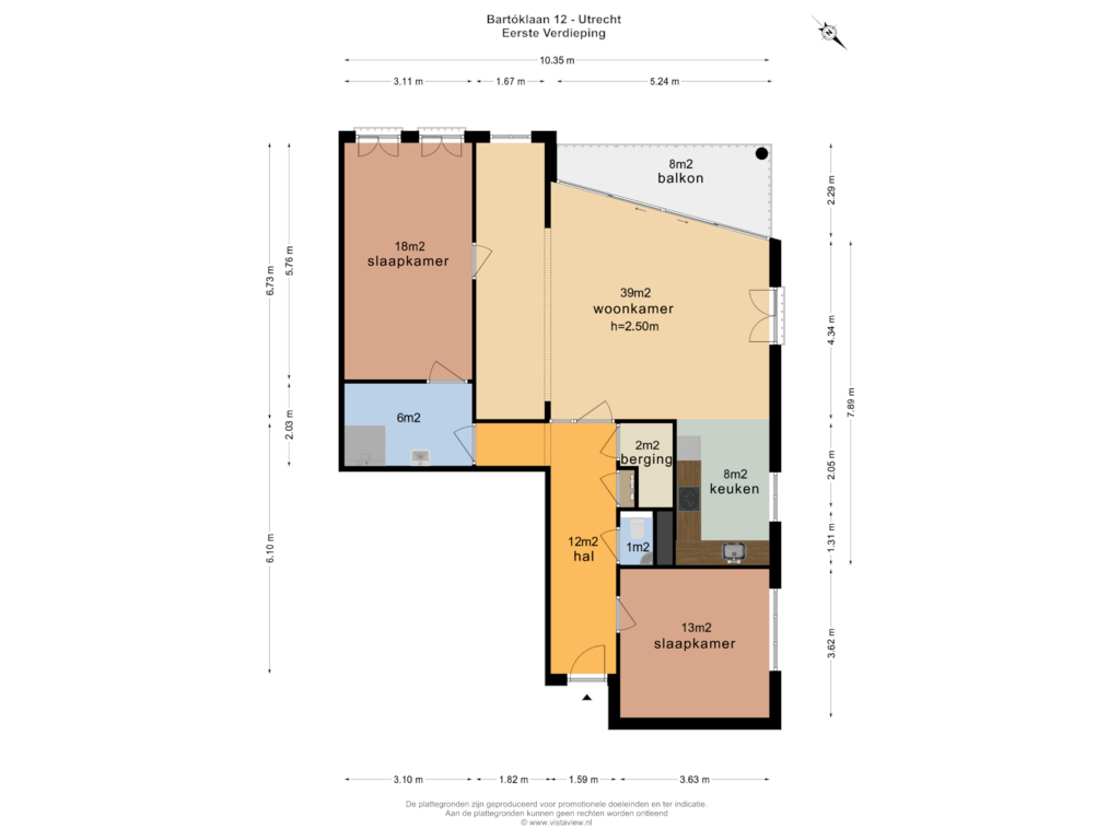 Bekijk plattegrond van EERSTE VERDIEPING van Bartóklaan 12