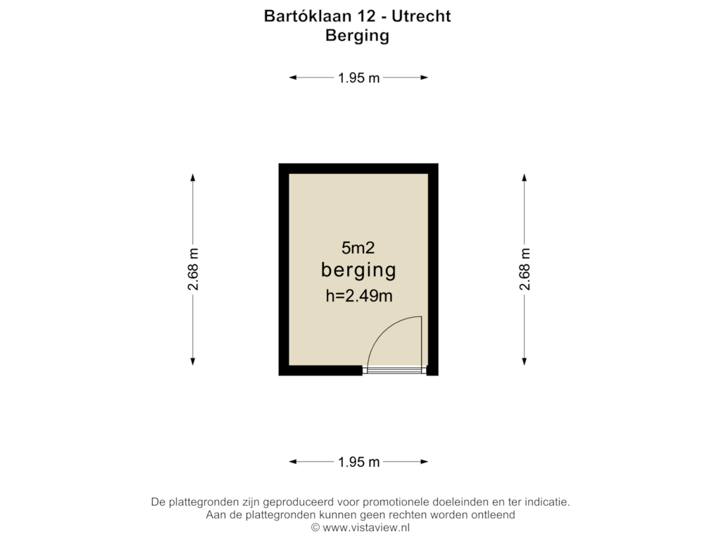 Bekijk plattegrond van BERGING 1 van Bartóklaan 12