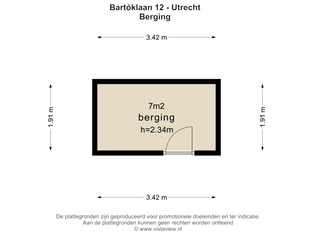 Bekijk plattegrond van BERGING 2 van Bartóklaan 12