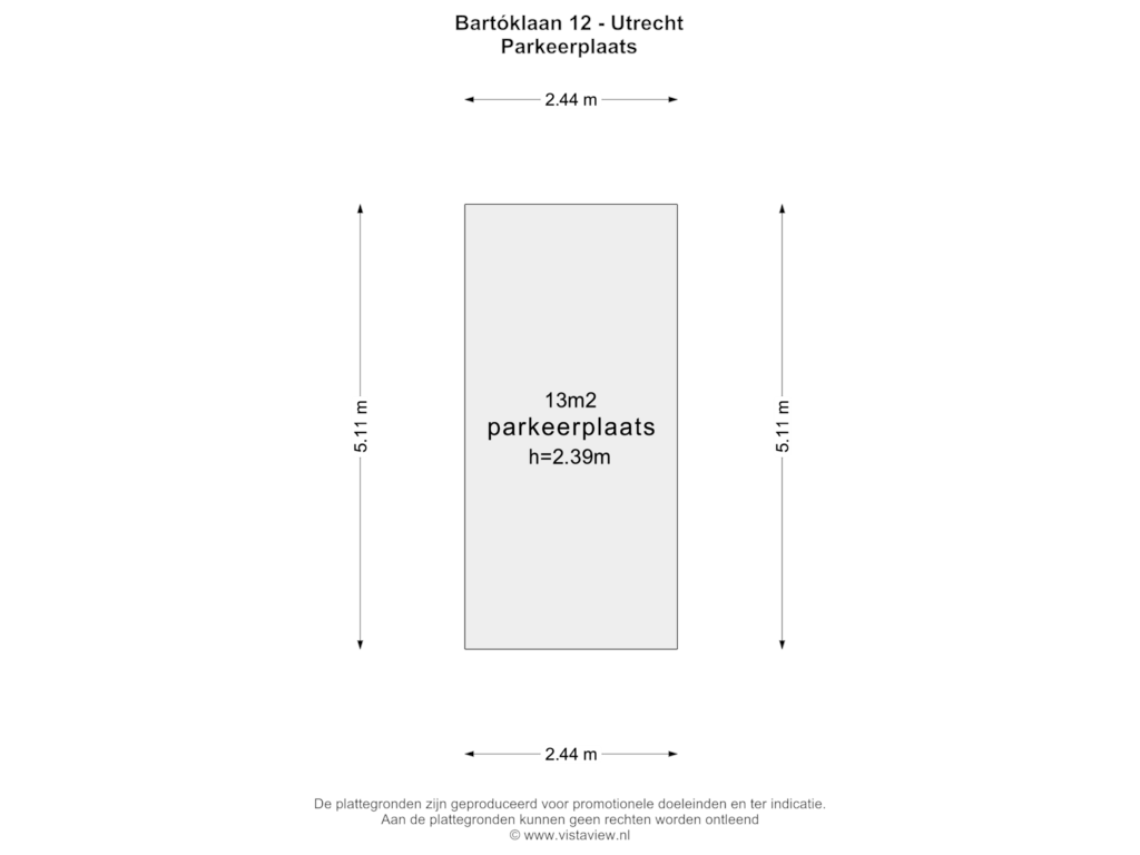 Bekijk plattegrond van PARKEERPLAATS van Bartóklaan 12