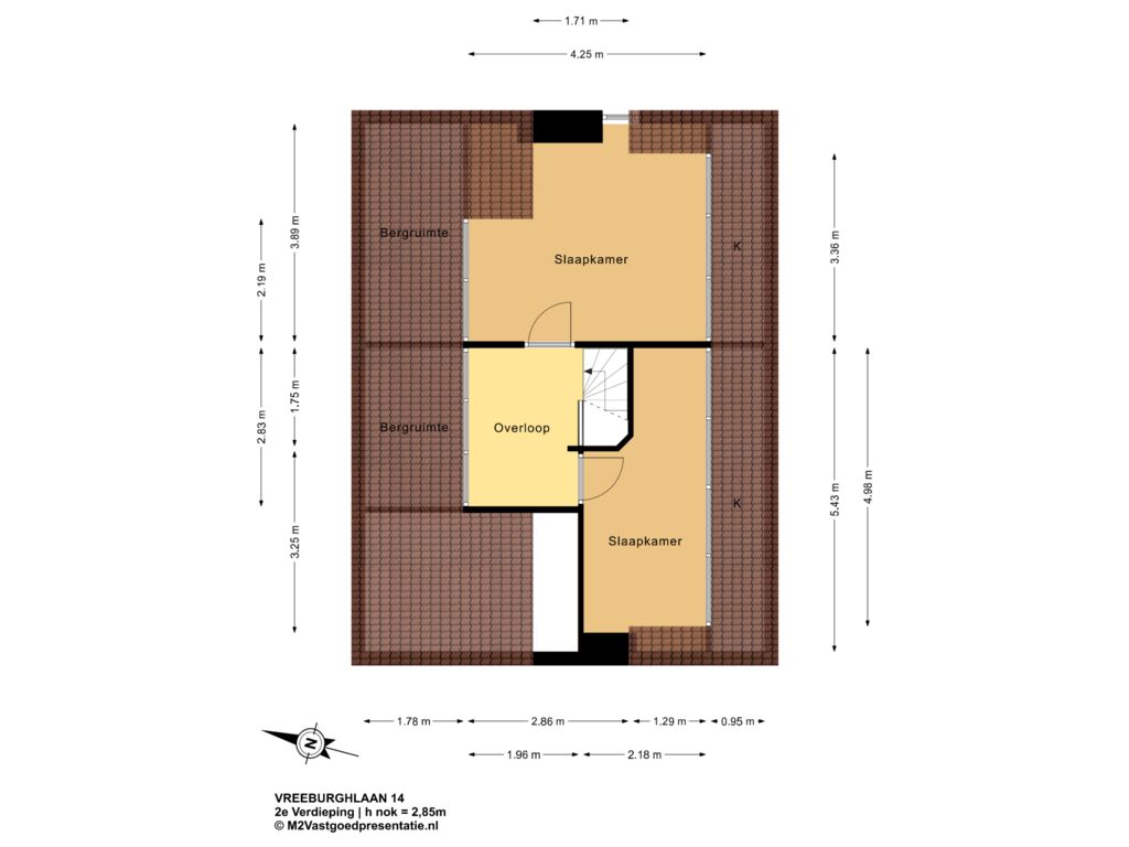 View floorplan of 2e Verdieping of Vreeburghlaan 14