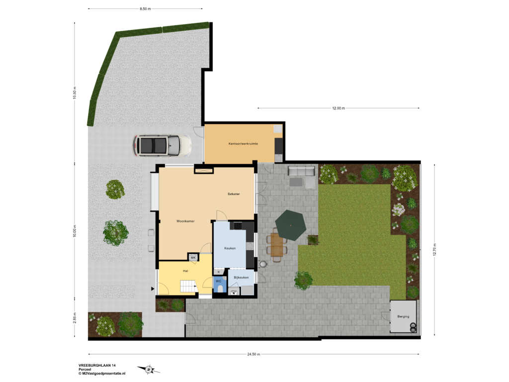 View floorplan of Perceel of Vreeburghlaan 14