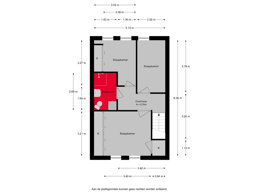 Bekijk plattegrond van 1e verdieping van Grasakker 32