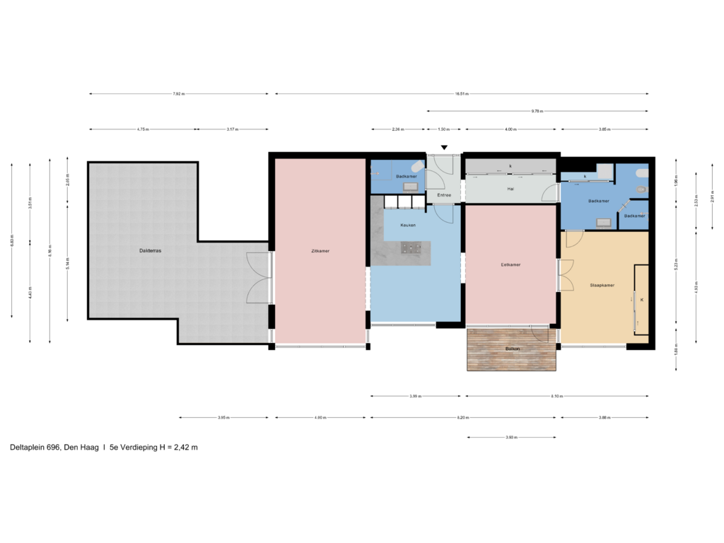 Bekijk plattegrond van 5e Verdieping van Deltaplein 696