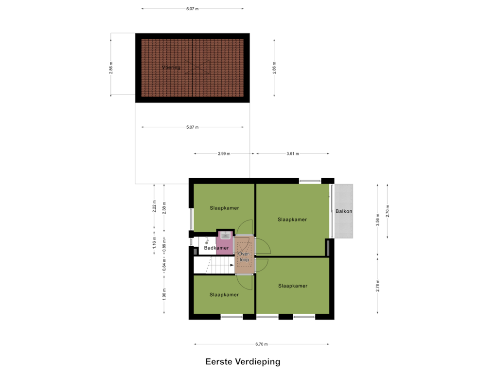 Bekijk plattegrond van Eerste Verdieping van Sportlaan 2