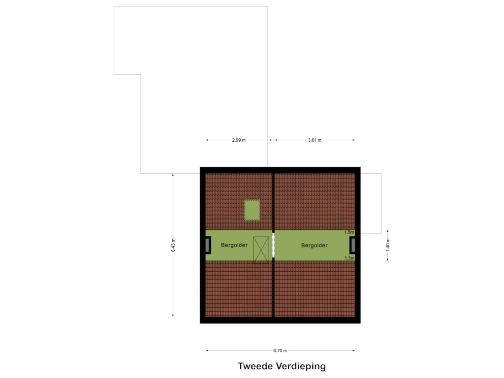 Bekijk plattegrond van Tweede Verdieping van Sportlaan 2