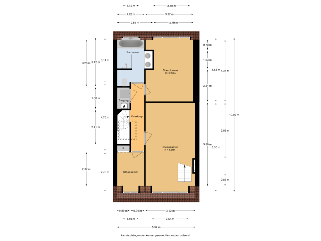 View floorplan of 2e Verdieping of Kerstant van den Bergelaan 16-B