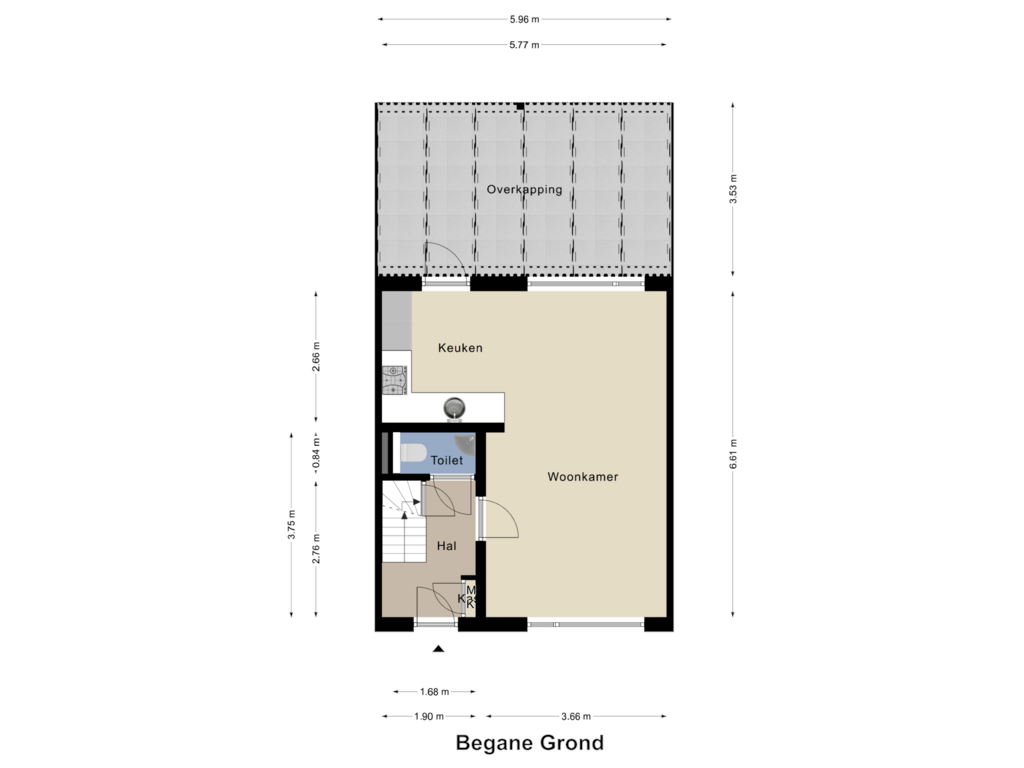 Bekijk plattegrond van Begane Grond van Koninginnelaan 108