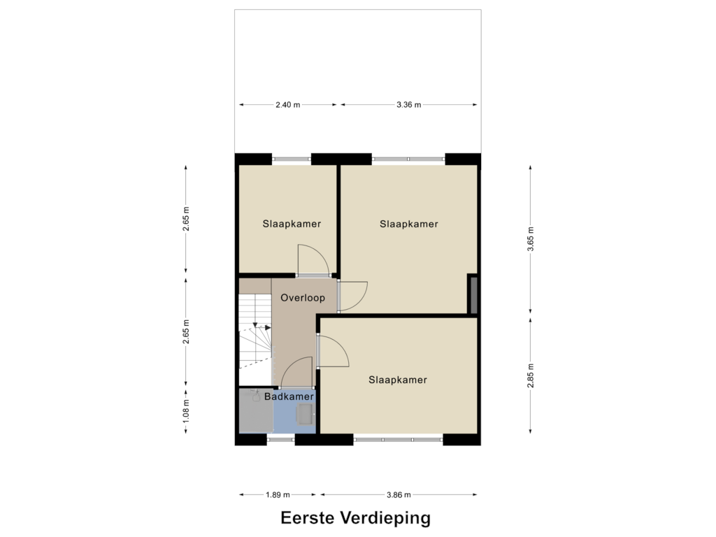 Bekijk plattegrond van Eerste Verdieping van Koninginnelaan 108