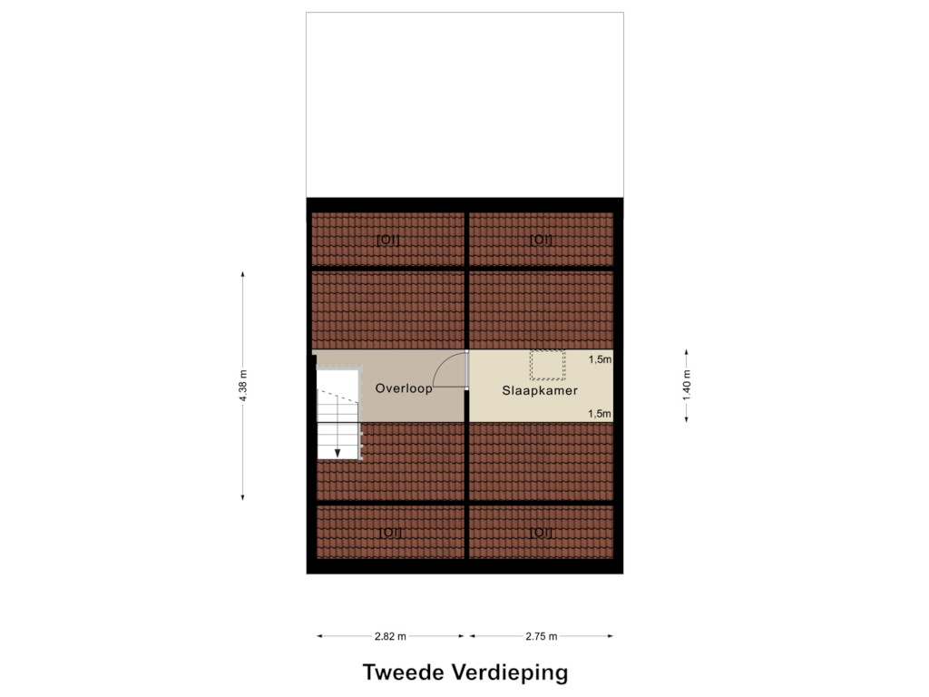 Bekijk plattegrond van Tweede Verdieping van Koninginnelaan 108