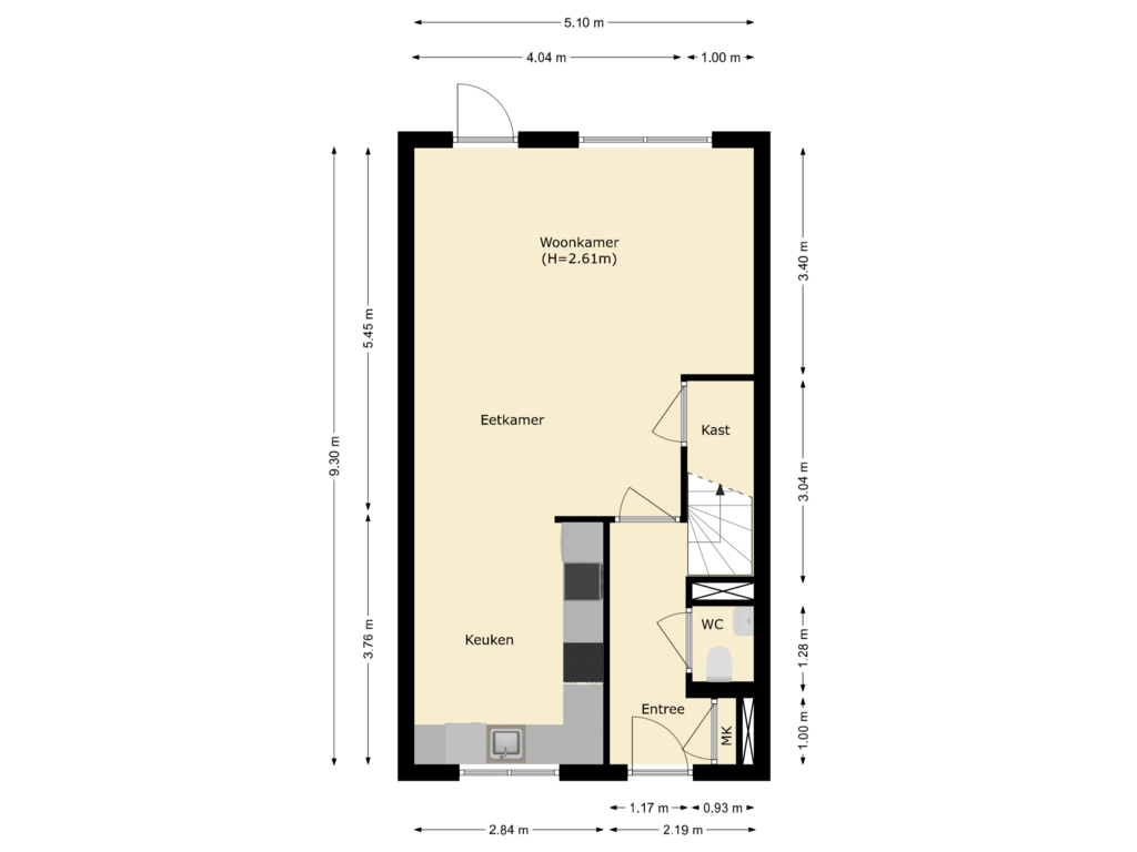 Bekijk plattegrond van begane grond van Iepenlaan 10