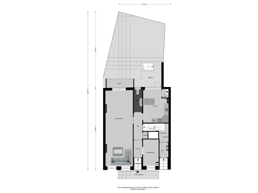 View floorplan of Begane grond Tuin of Dijkstraat 15