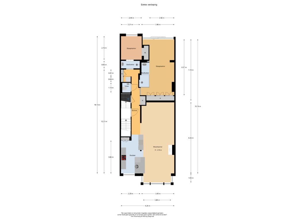 Bekijk plattegrond van Eerste verdieping van Johannes Verhulststraat 24-1