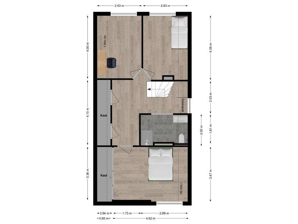 View floorplan of Eerste verdieping of Zeelt 142