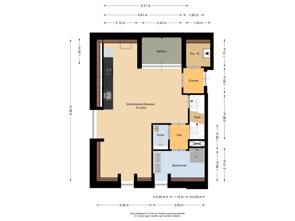 Bekijk plattegrond van Eerste verdieping van St. Janstraat 9-D