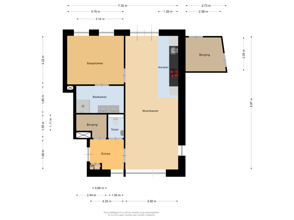 Bekijk plattegrond van Begane grond van St. Janstraat 9-A