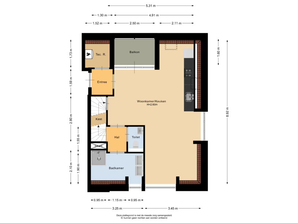 Bekijk plattegrond van Eerste verdieping van St. Janstraat 9-C