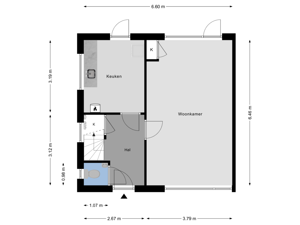 Bekijk plattegrond van Begane Grond van Assumburgstraat 32